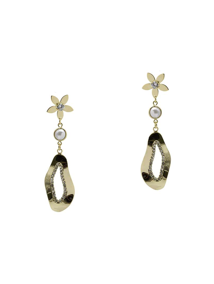 gold  tone  drop earring - 16607330 -  Standard Image - 1