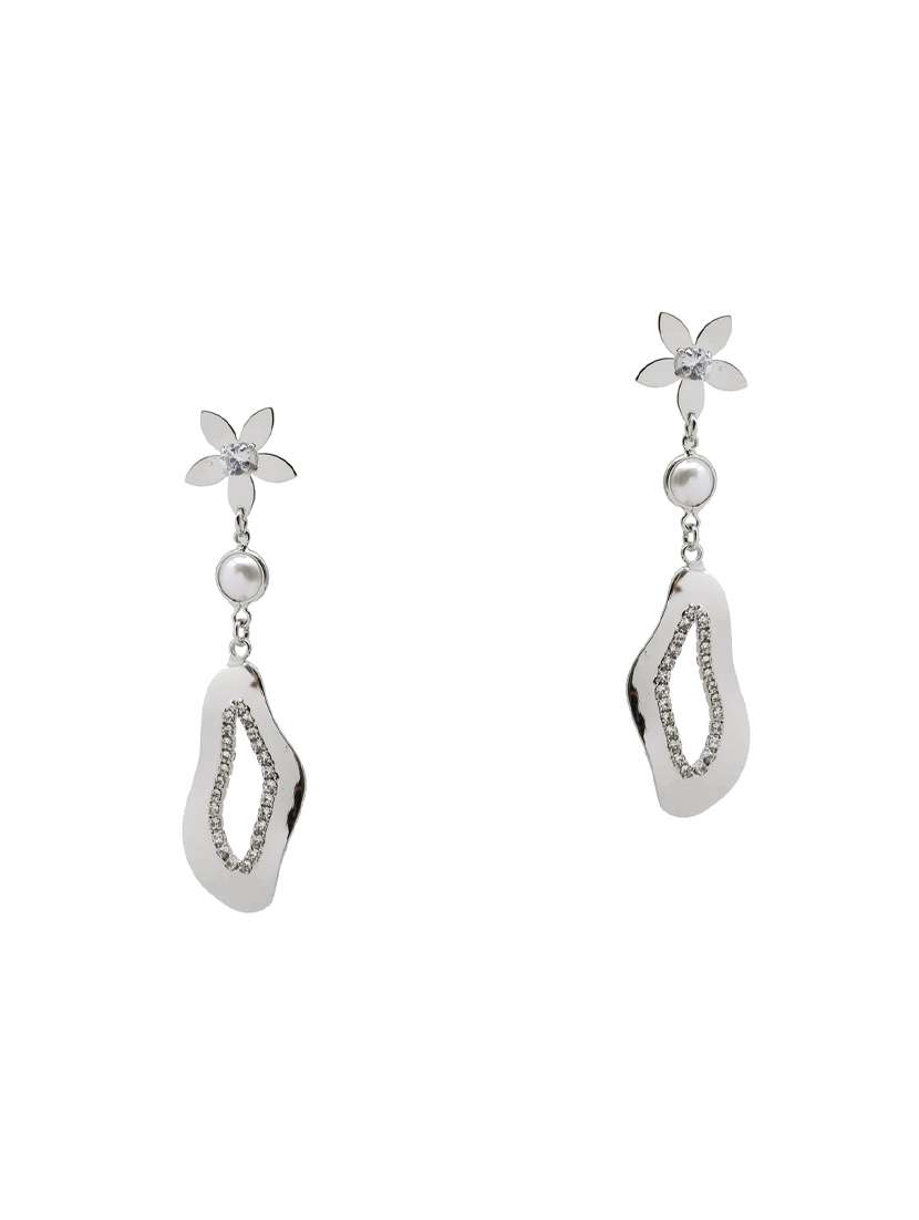silver tone drop earring - 16607331 -  Standard Image - 1
