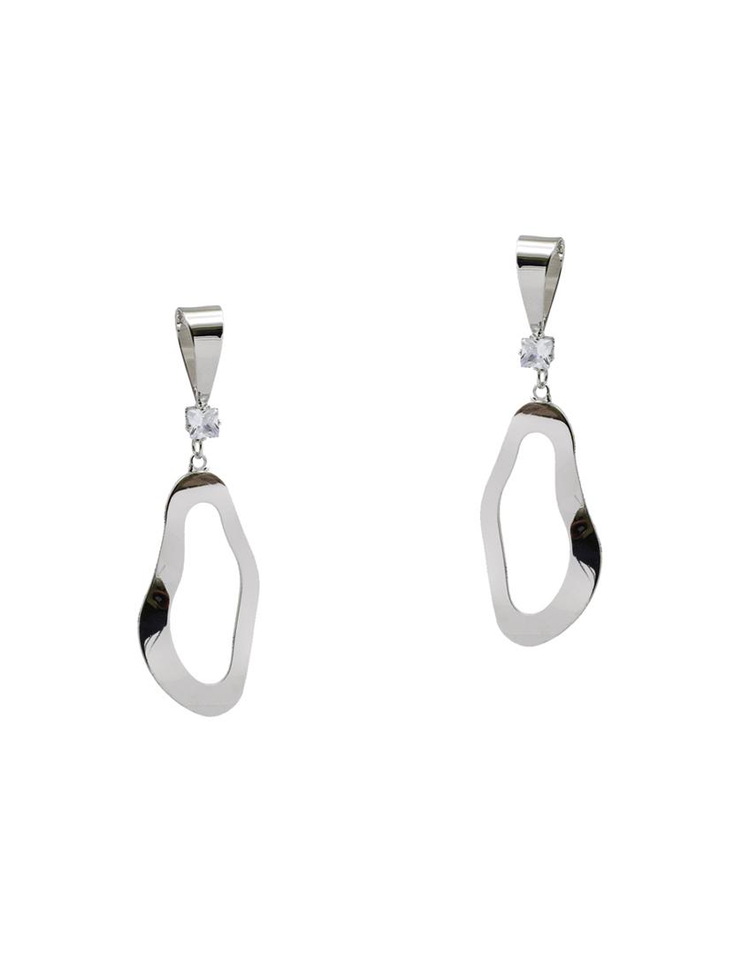 silver tone  drop earring - 16607335 -  Standard Image - 1