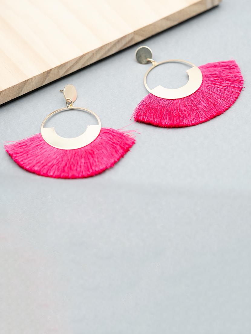 pink gold plated drop earring