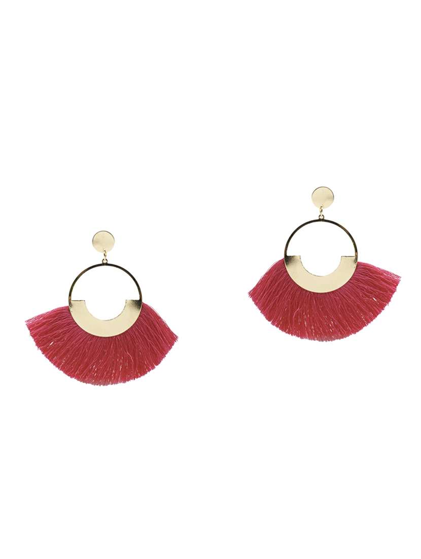 pink gold plated drop earring - 16607441 -  Standard Image - 1