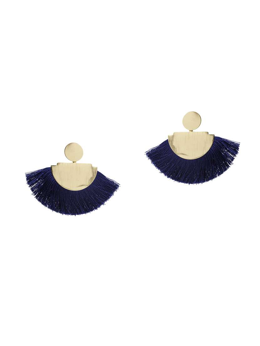 blue gold plated drop earring - 16607443 - Standard Image - 1