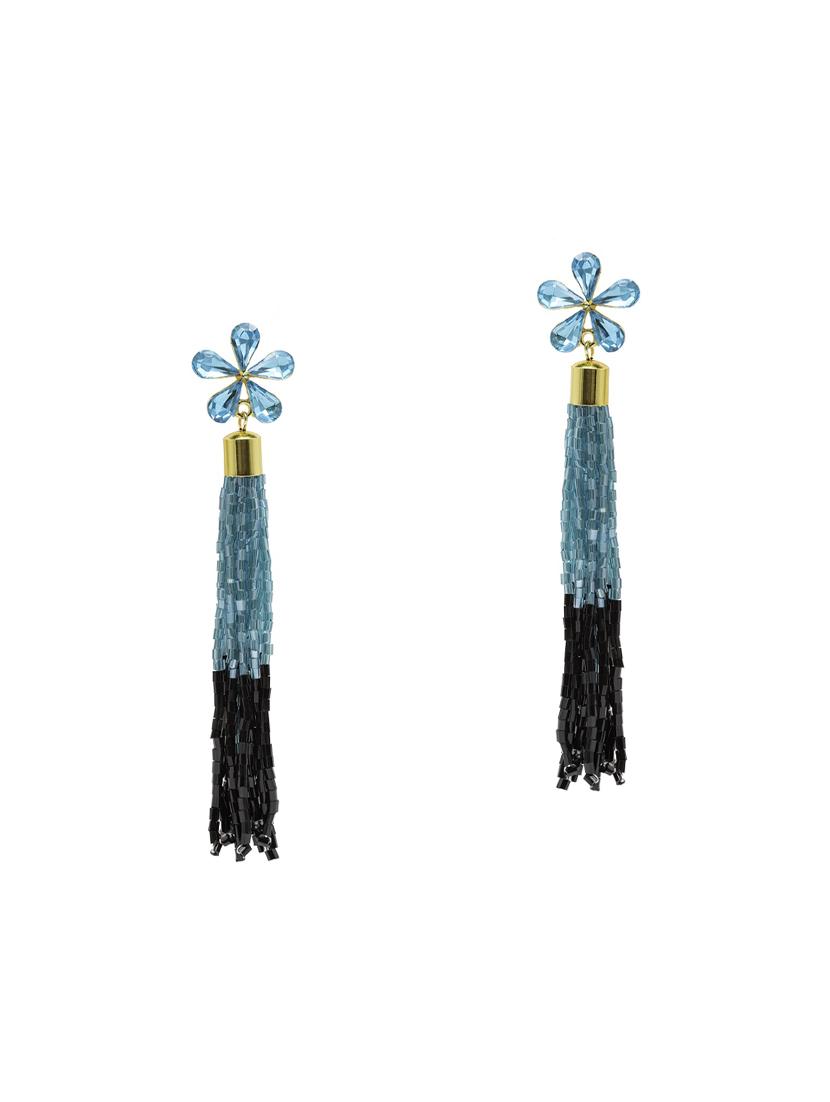 blue gold plated drop earring - 16607456 - Standard Image - 1