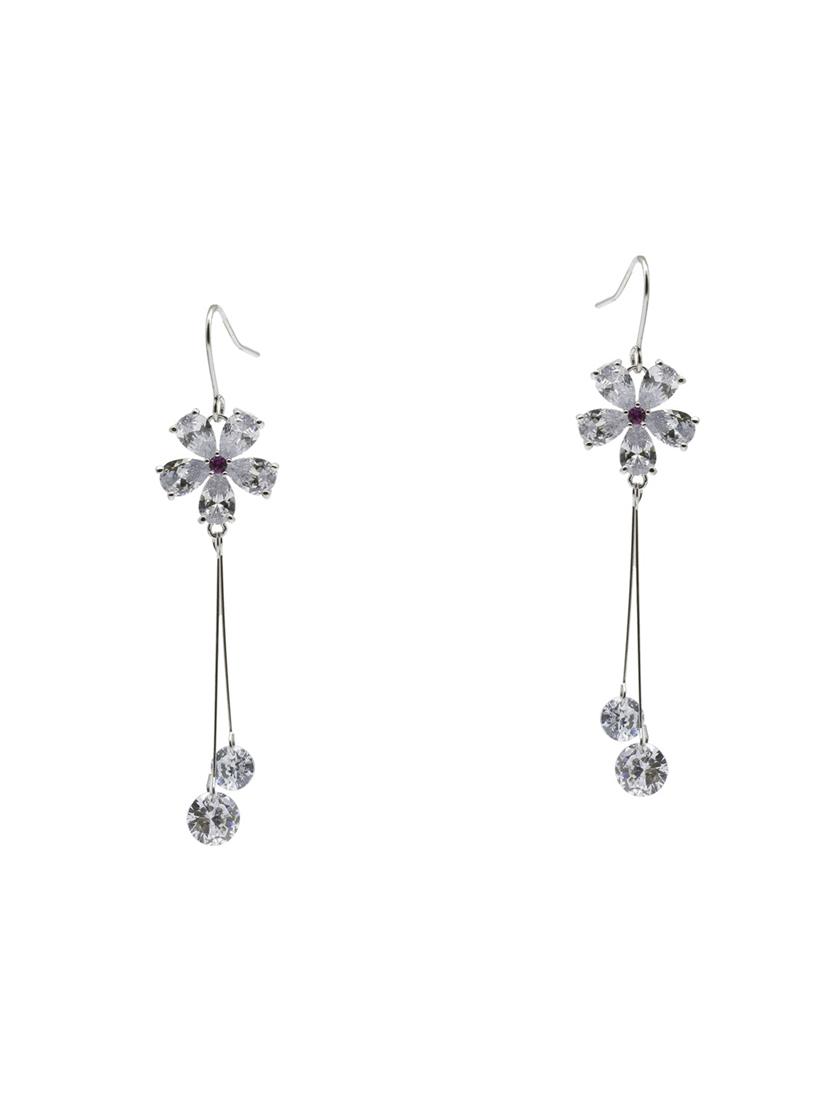 red silver plated drop earring - 16607503 - Standard Image - 1