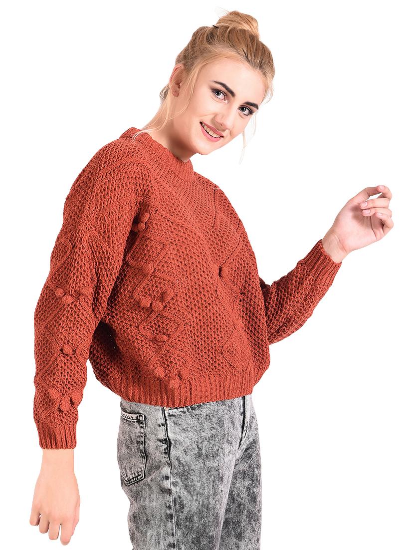 crew neck pom pom embellished pullover - 16608696 - Standard Image - 1