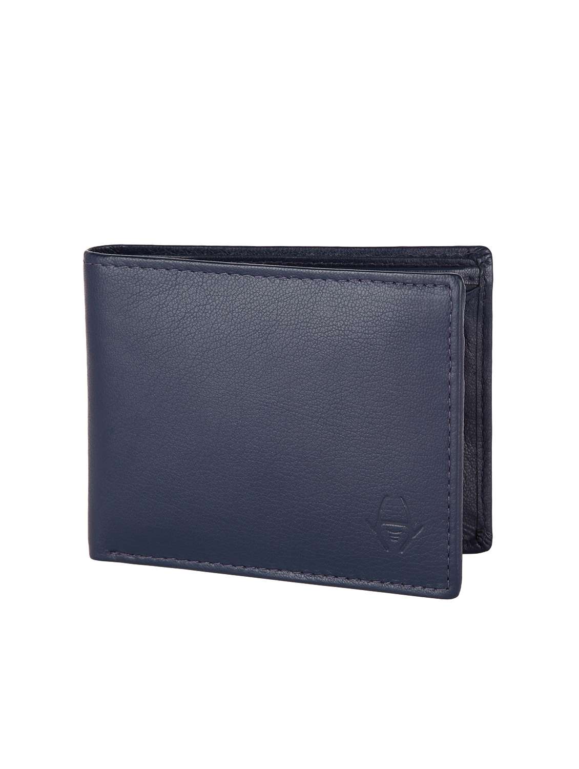 navy blue leather wallet