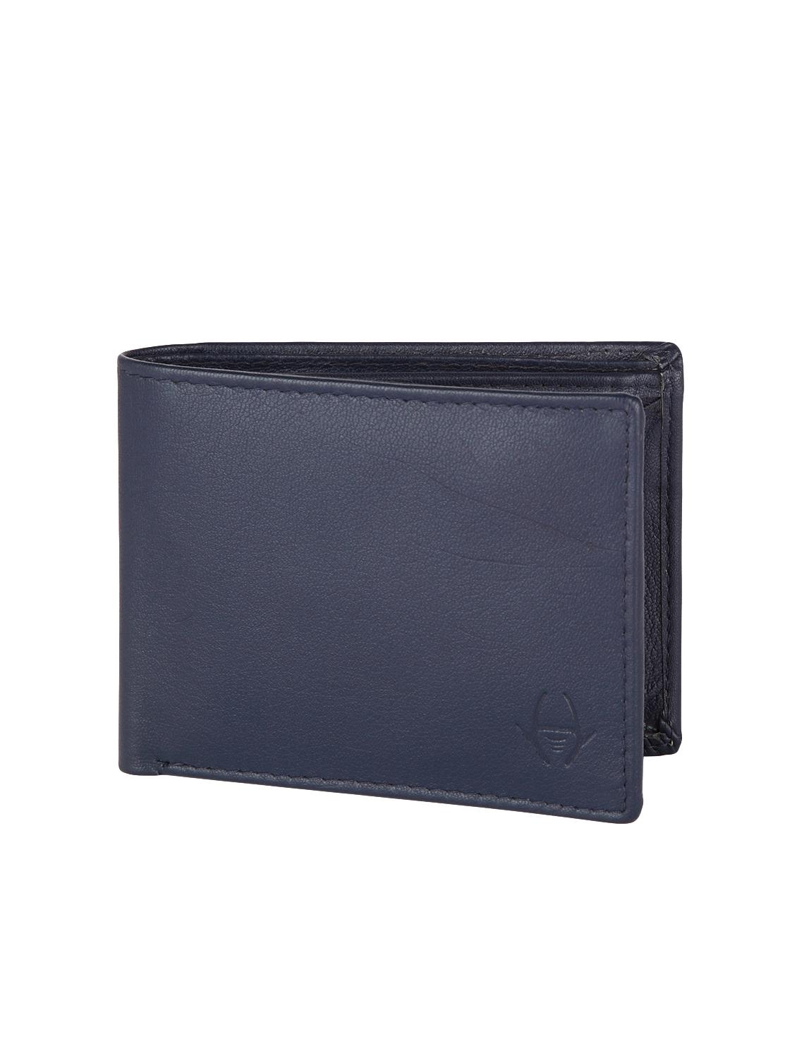 navy blue leather wallet