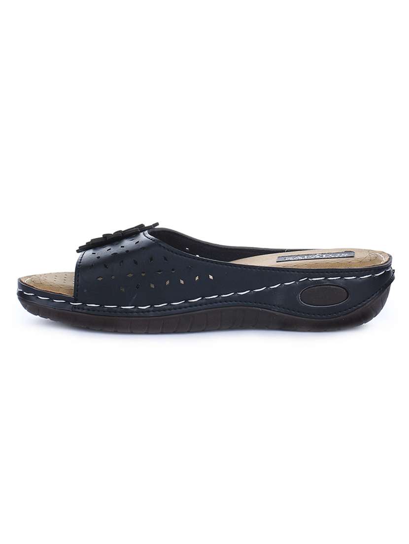 navy slip on wedges - 16610576 - Standard Image - 1