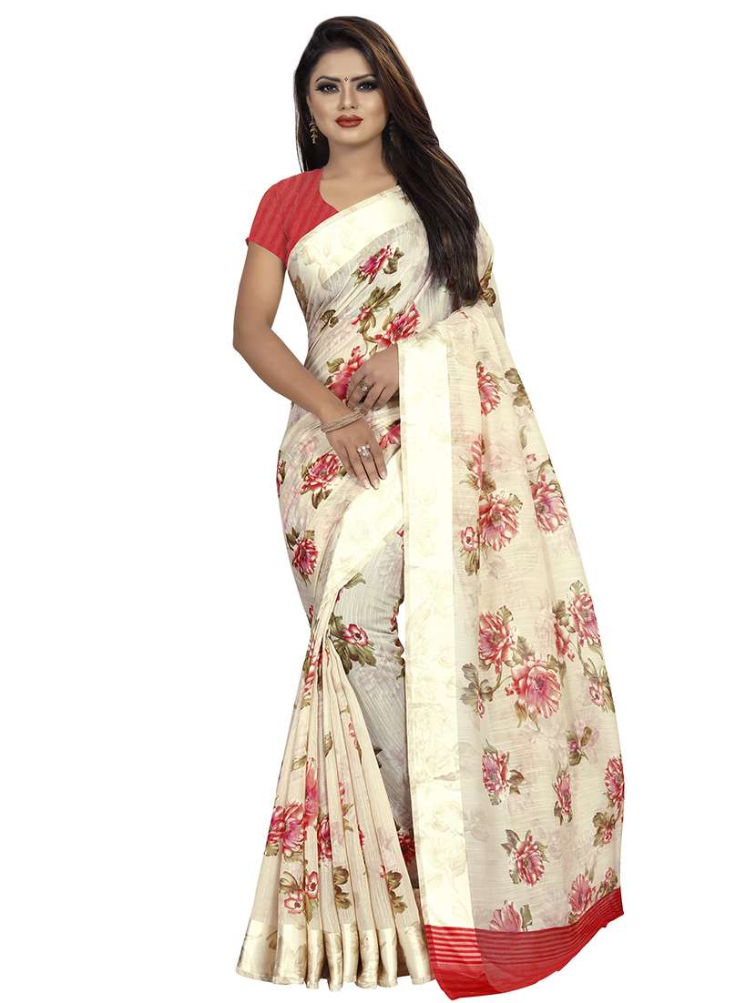 floral  printed saree with blouse