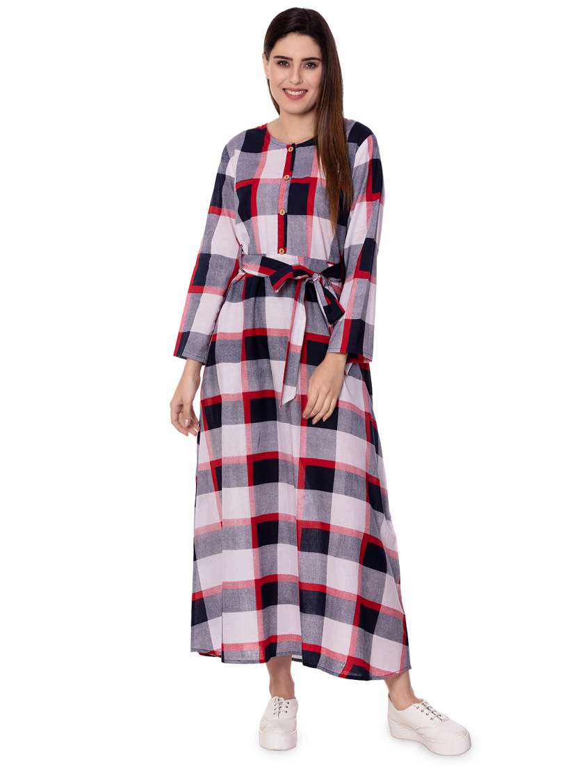 checkered flared kurta