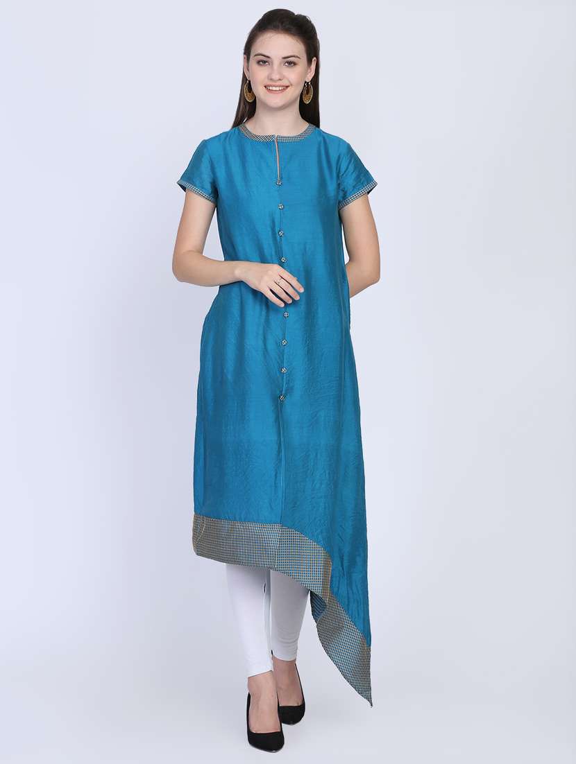 solid asymmetric kurta