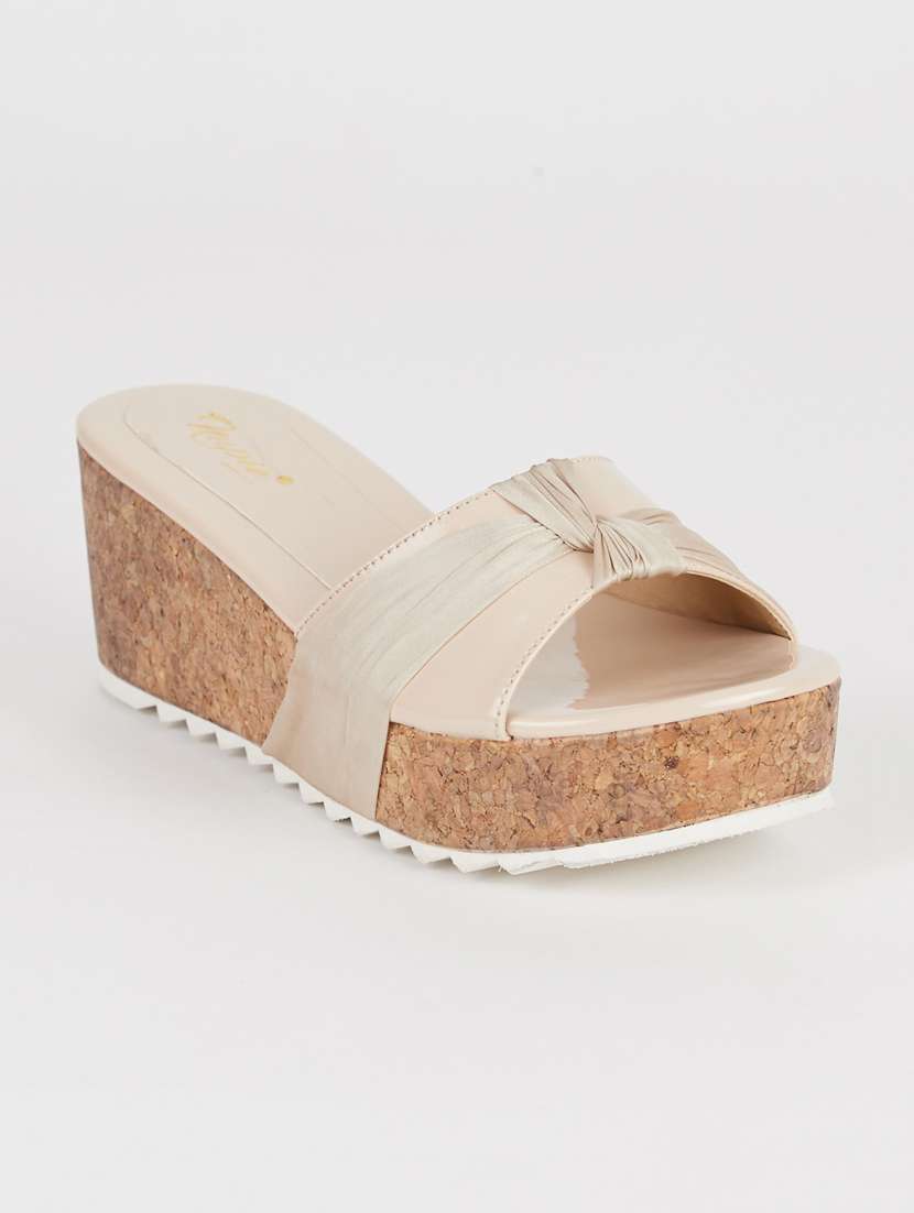 beige slip on wedges