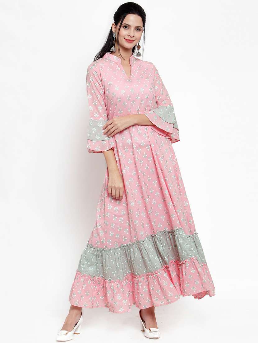 block printed anarkali kurta