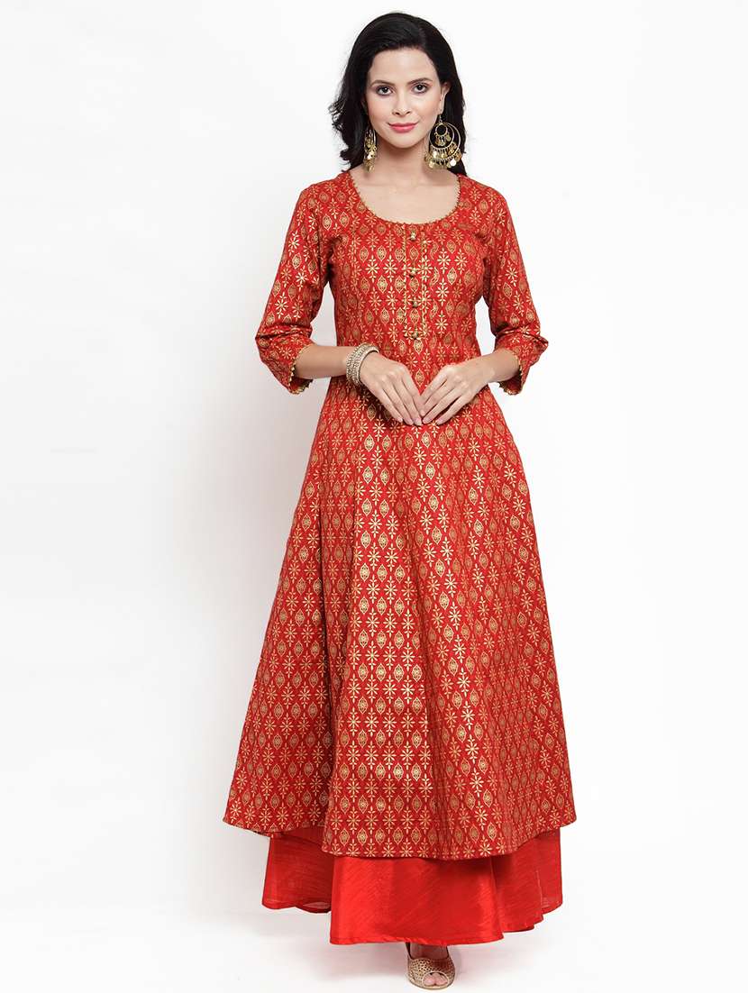 foil printed anarkali kurta