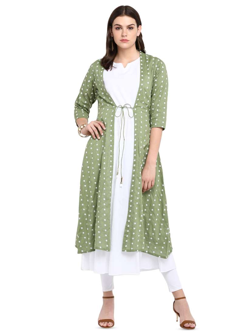 layered kurta with jacket 