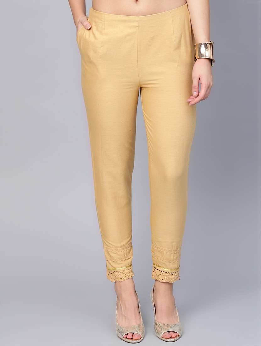 solid straight tapered pant