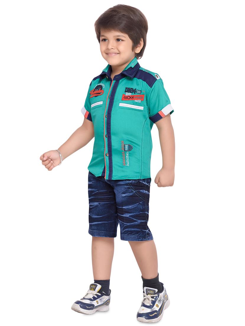 quirky print shirt and shorts set - 16622926 - Standard Image - 1