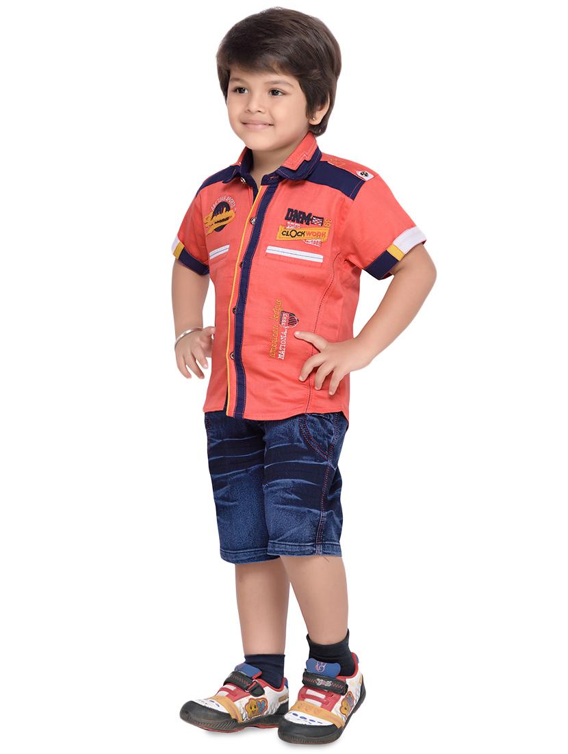 quirky print shirt and shorts set - 16622927 - Standard Image - 1