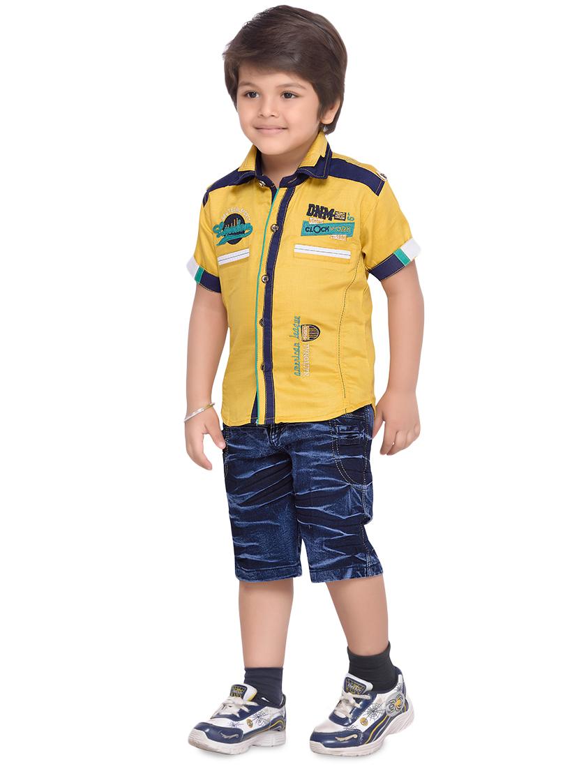 quirky print shirt and shorts set - 16622928 - Standard Image - 1