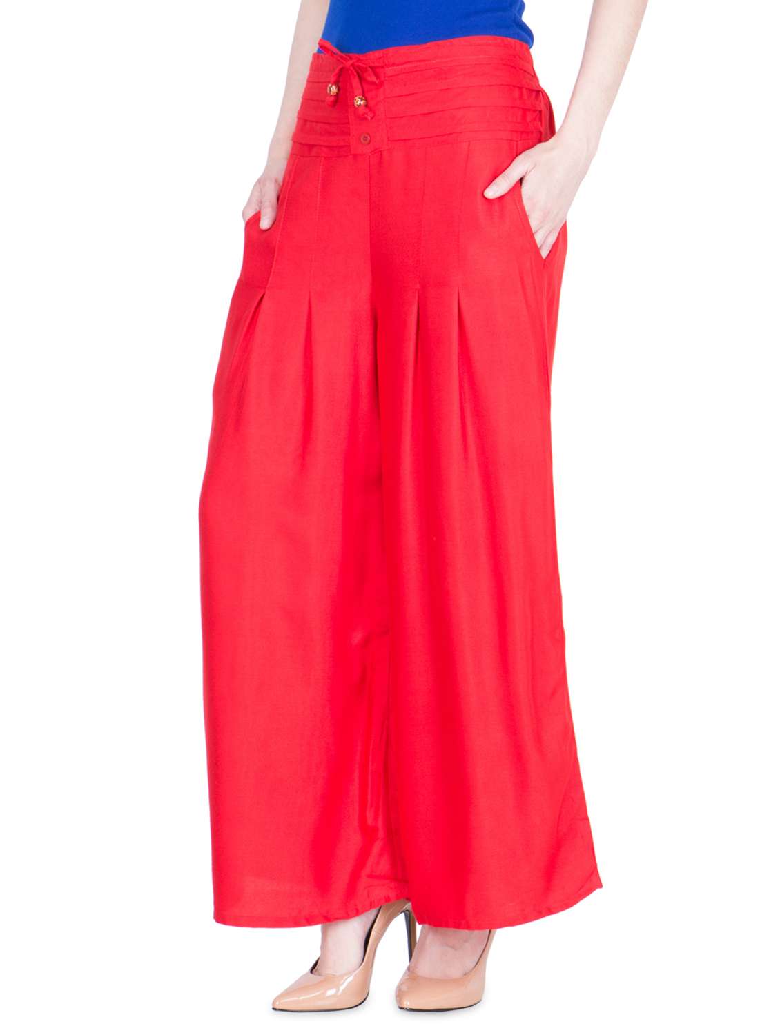 high rise pleated palazzo  - 16629935 -  Standard Image - 1