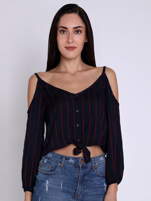 women's crop shoulder strap top - 16631895 - Standard Image - 0