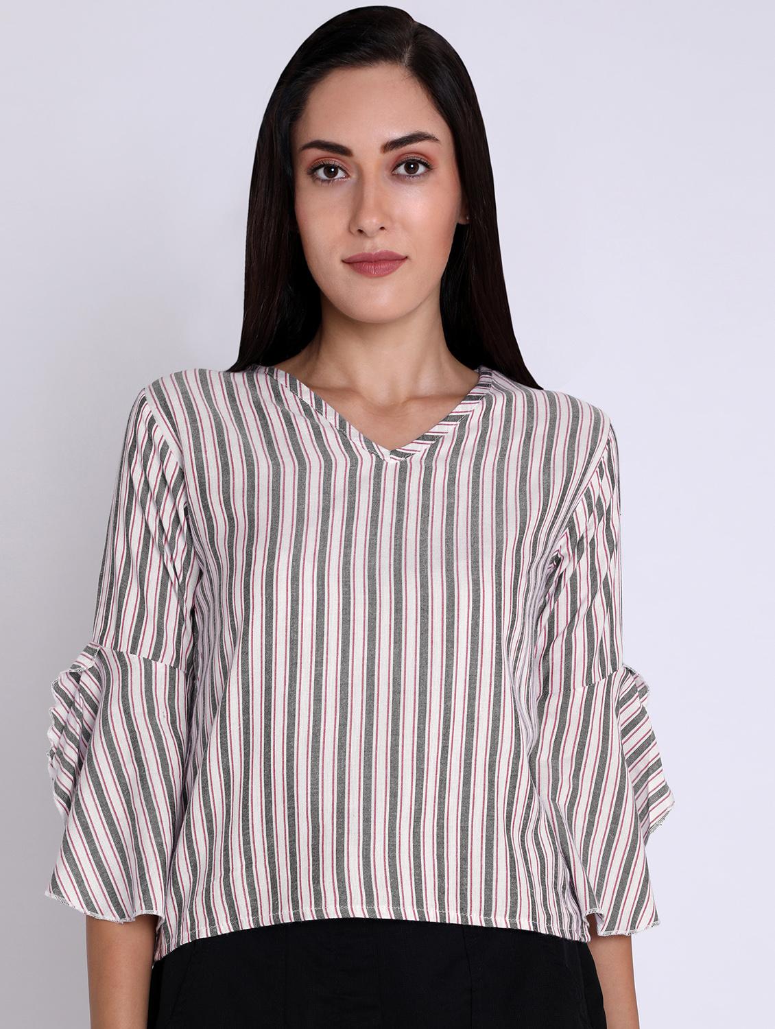 women's straight v neck top - 16631897 - Zoom Image - 0