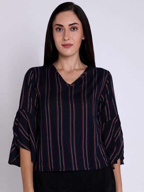 women's straight v neck top - 16631898 - Standard Image - 0