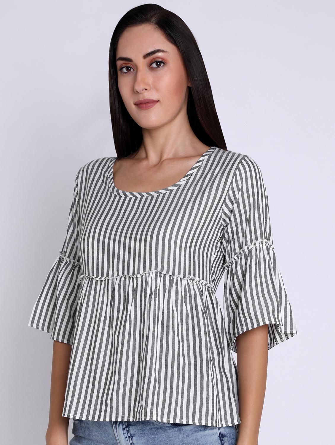 women's peplum round neck top - 16631900 - Standard Image - 1