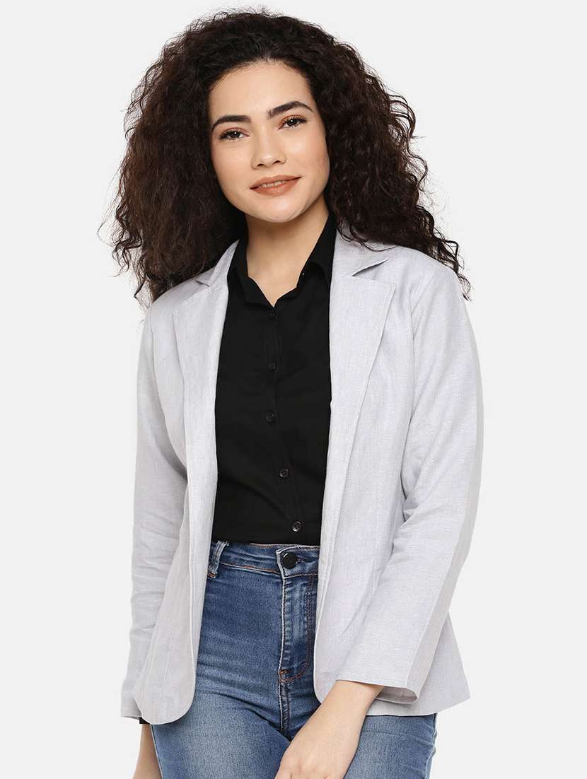 lapel neck long sleeved coat - 16632067 - Standard Image - 1