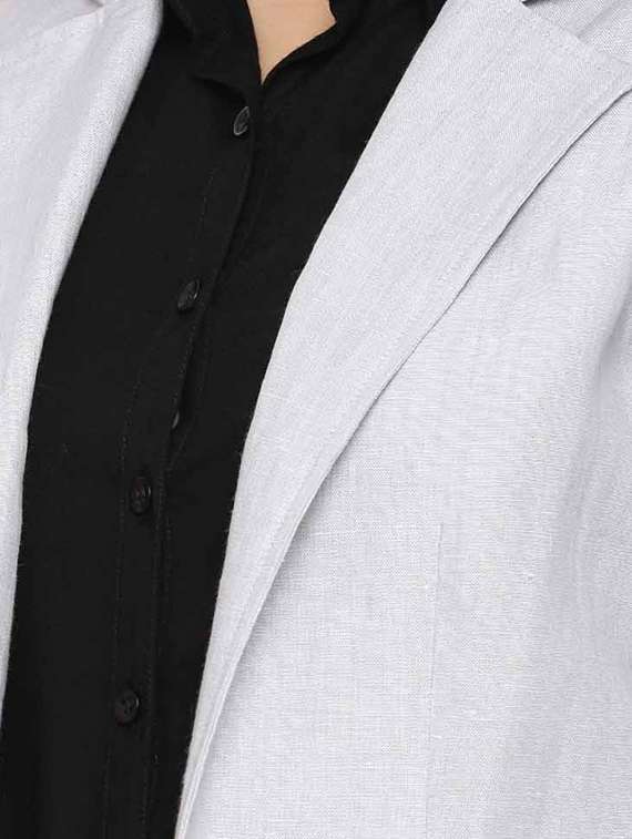 lapel neck long sleeved coat - 16632067 - Standard Image - 4