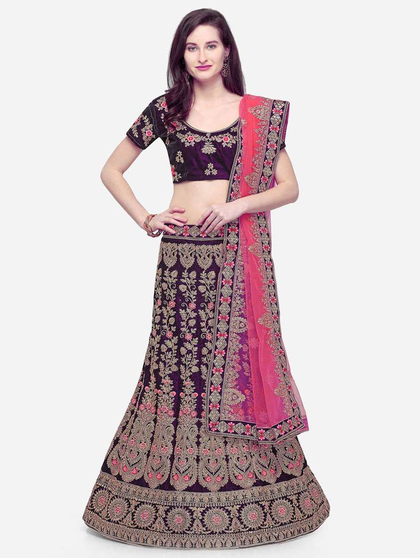 embroidered a-line lehenga