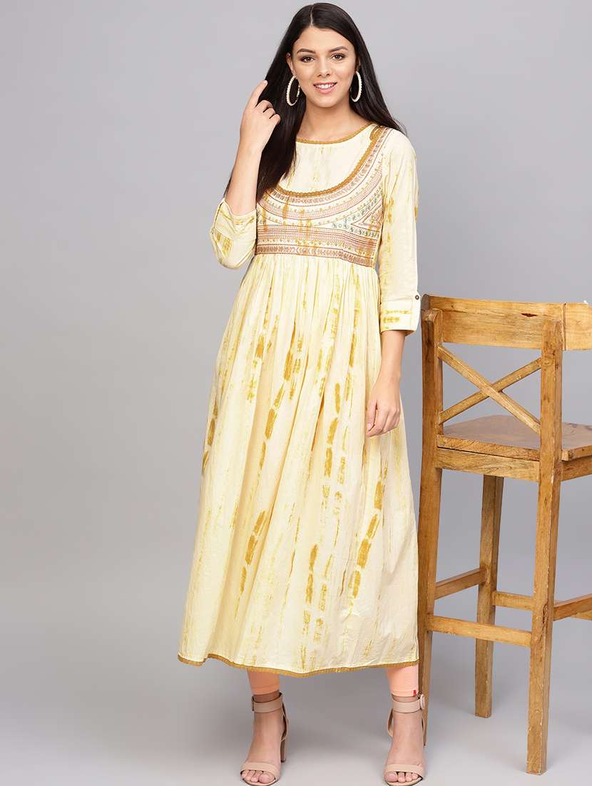 yoke embroidered anarkali kurta