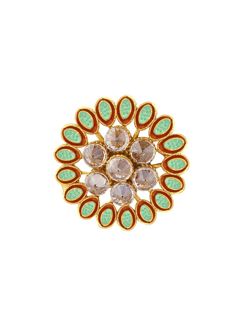 gold metal finger ring - 16634792 - Standard Image - 1