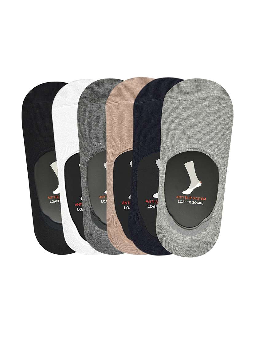 men pack of 6 solid no show sock