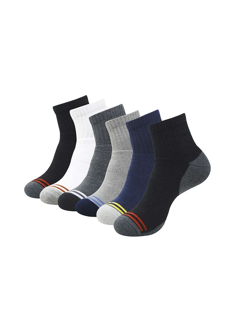 men pack of 6 solid above ankle length socks