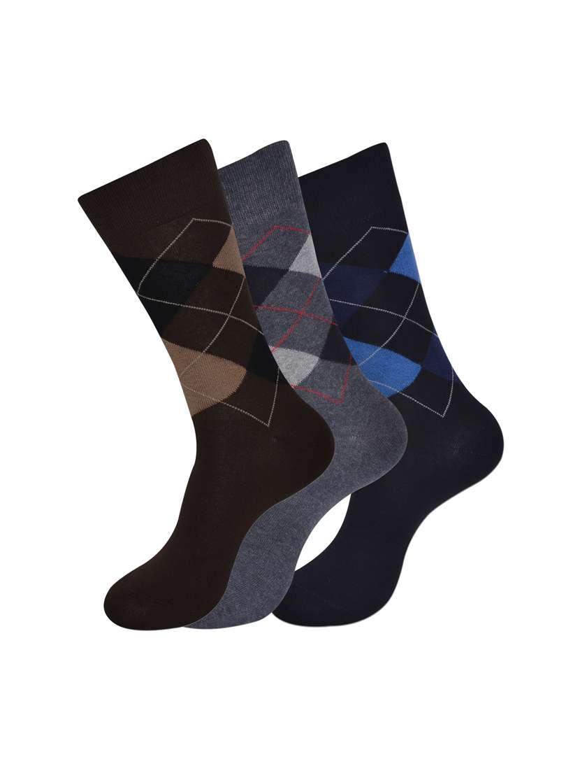men pack of 3 printed above ankle length socks