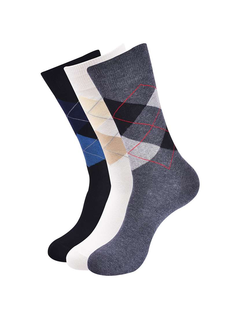 pack of 3 printed above ankle length socks