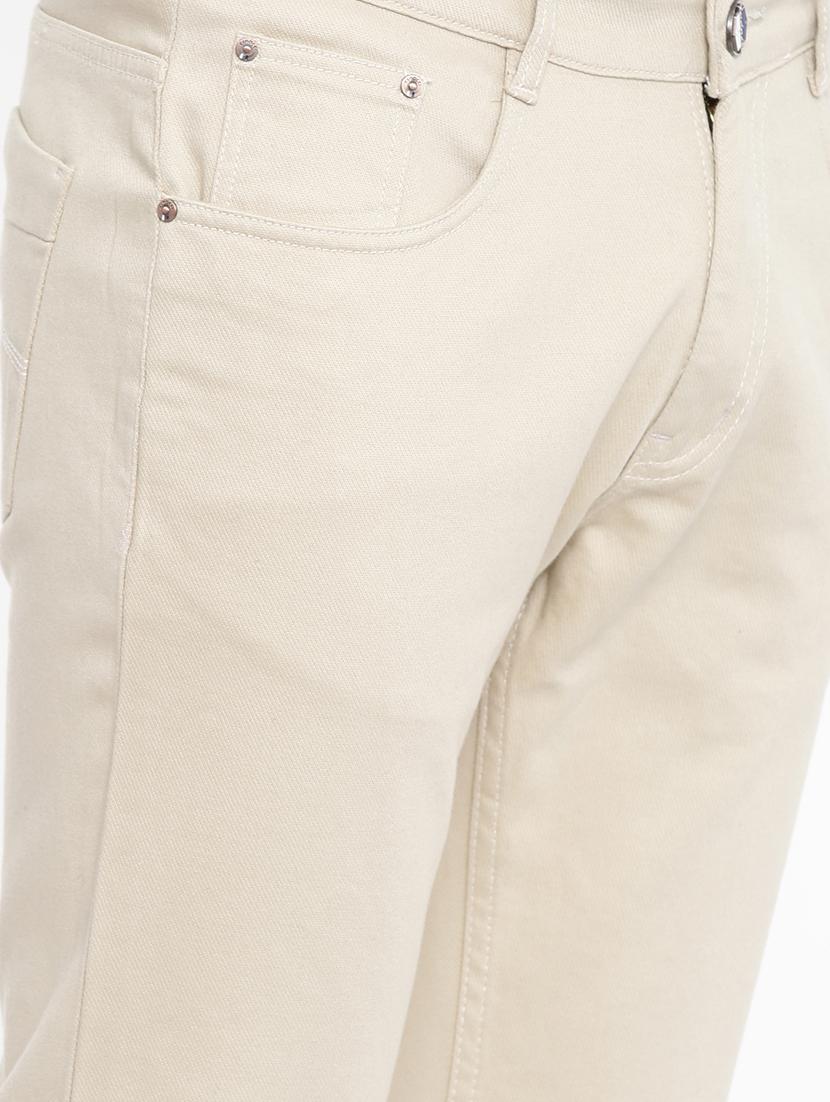 beige solid jeans - 16636881 - Standard Image - 4