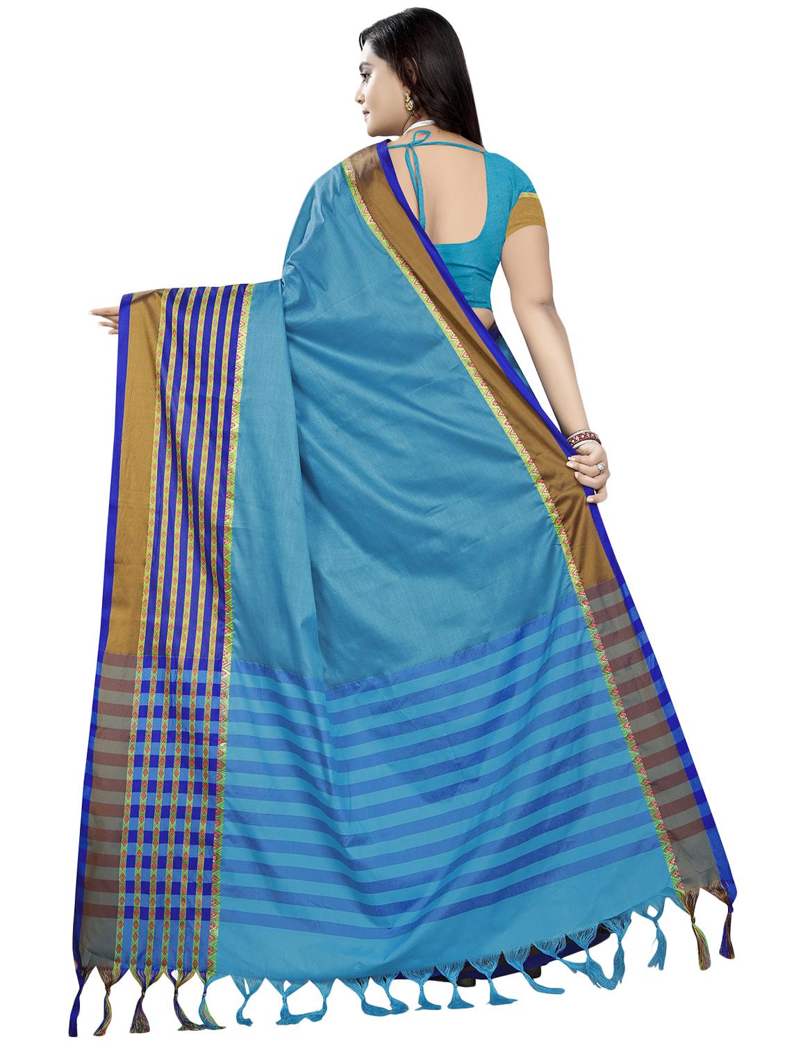solid printed saree with blouse - 16637761 -  Standard Image - 1