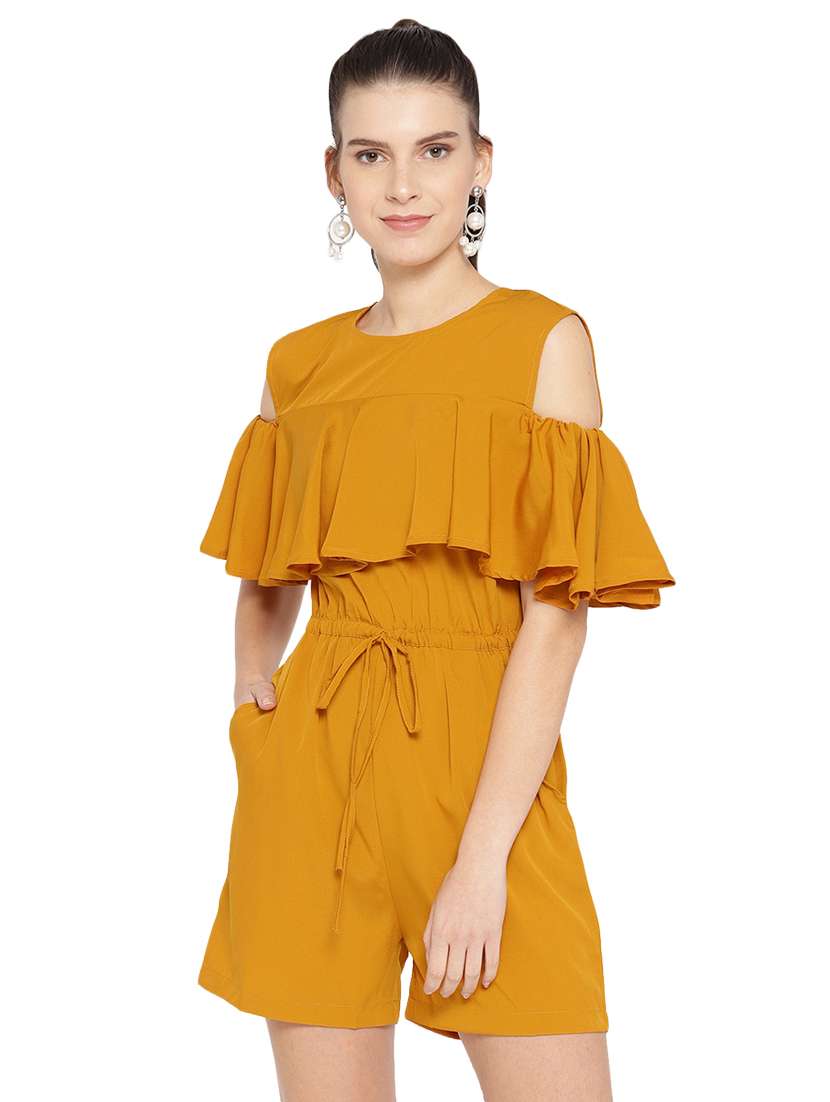 cold shoulder ruffled romper 