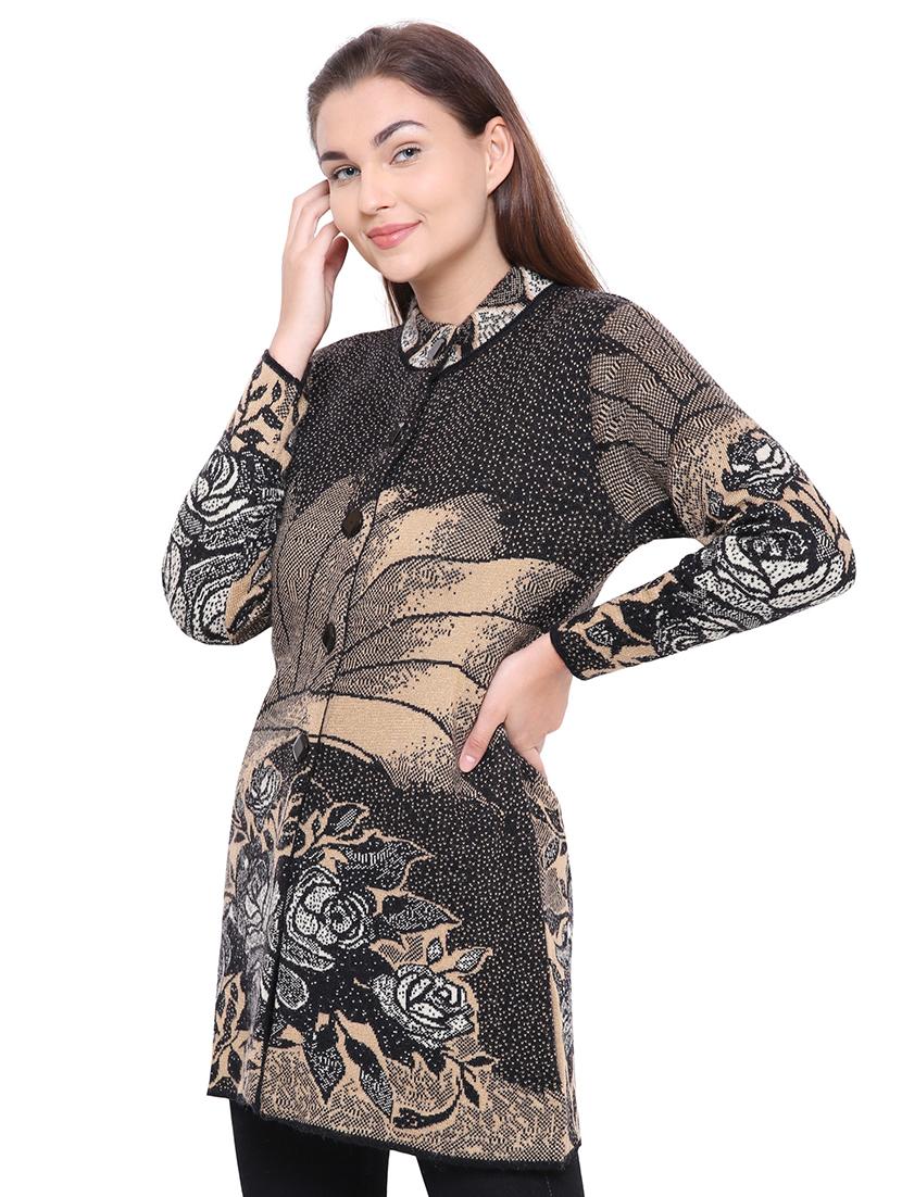 turtle neck long sleeved cardigan - 16638488 - Standard Image - 1
