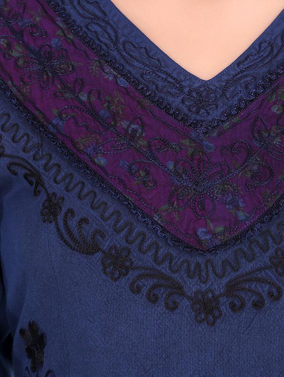 tie back embroidered tunic - 16640206 - Standard Image - 4