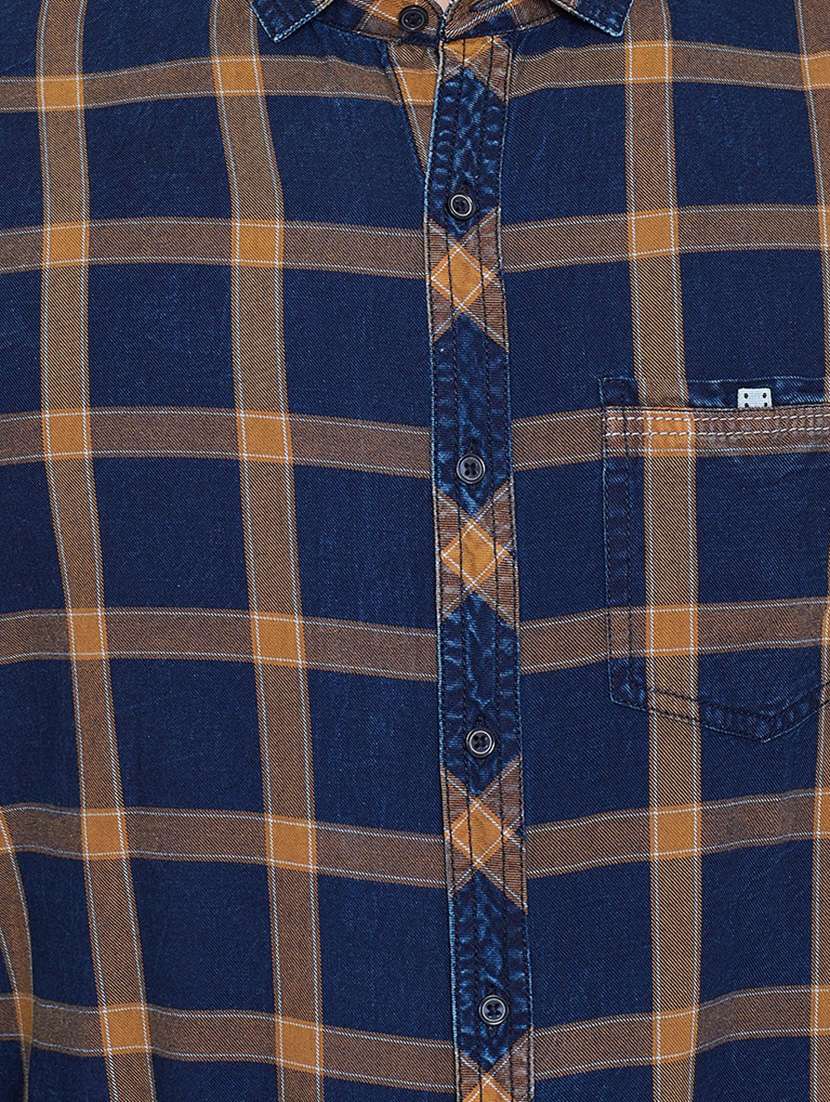 yellow checkered casual shirt - 16640429 - Standard Image - 4