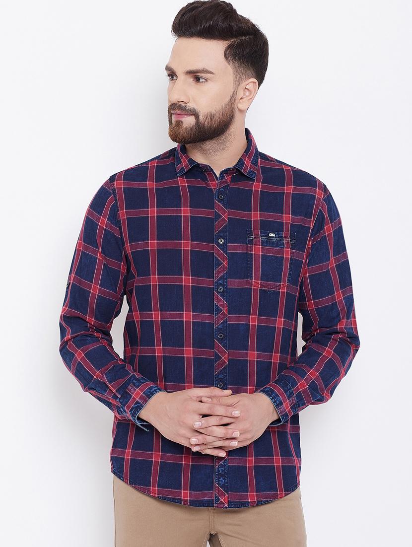 red checkered casual shirt - 16640430 - Standard Image - 1
