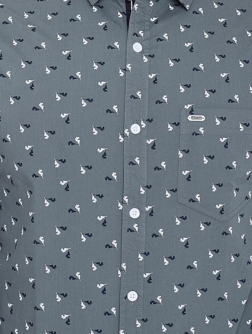 grey printed casual shirt - 16640431 - Standard Image - 4