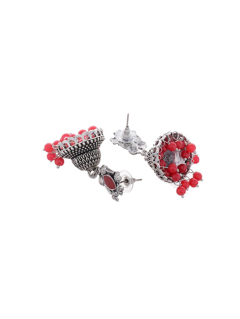 silver plated jhumka earring  - 16641443 -  Standard Image - 1