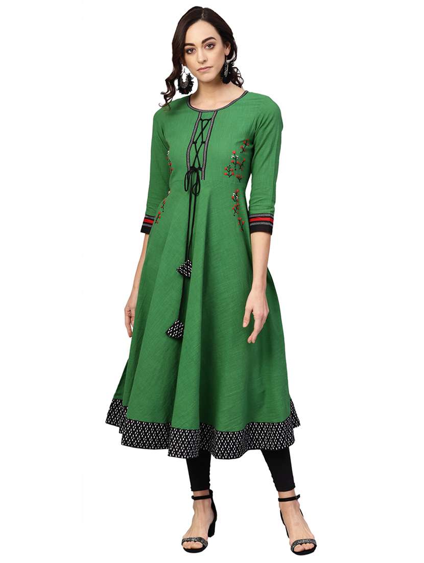 hand embroidery anarkali kurta