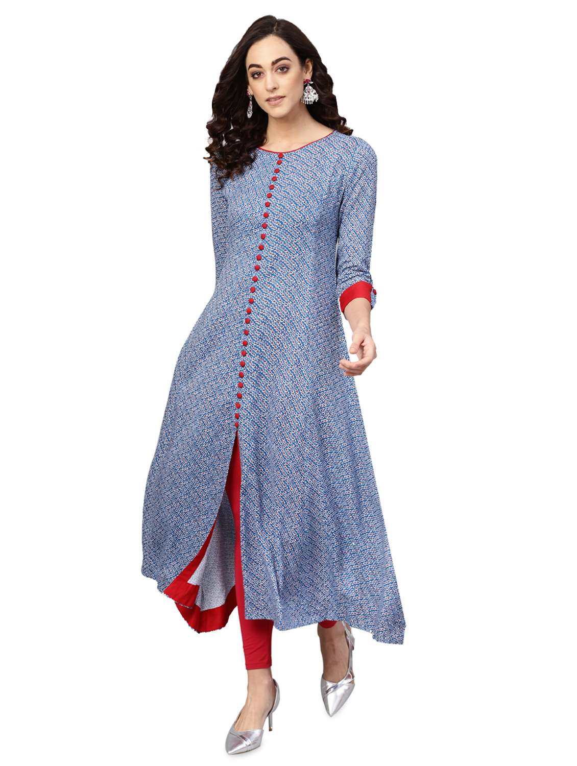 geometric printed a-line kurta