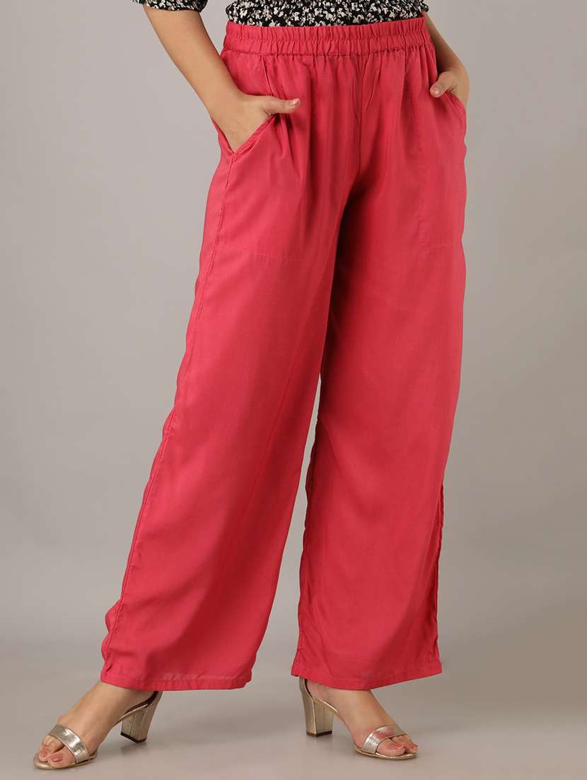 pocket detail straight palazzo