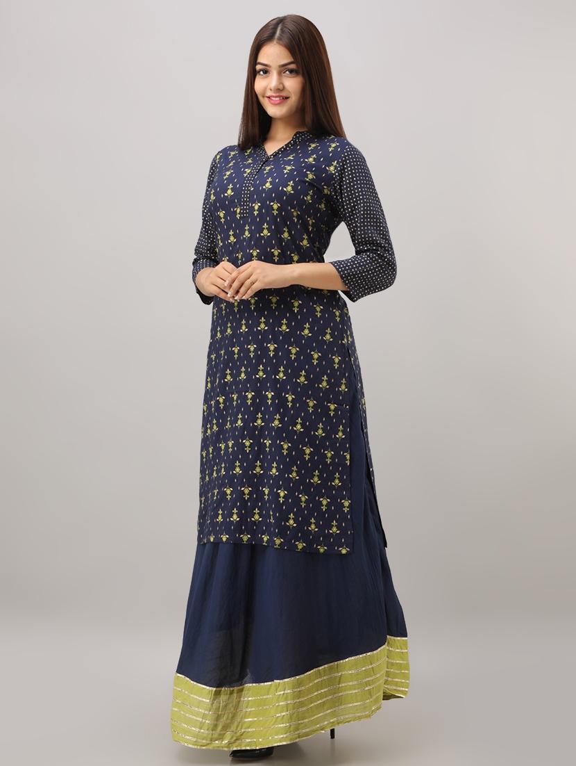 printed kurta skirt set - 16642128 -  Standard Image - 1